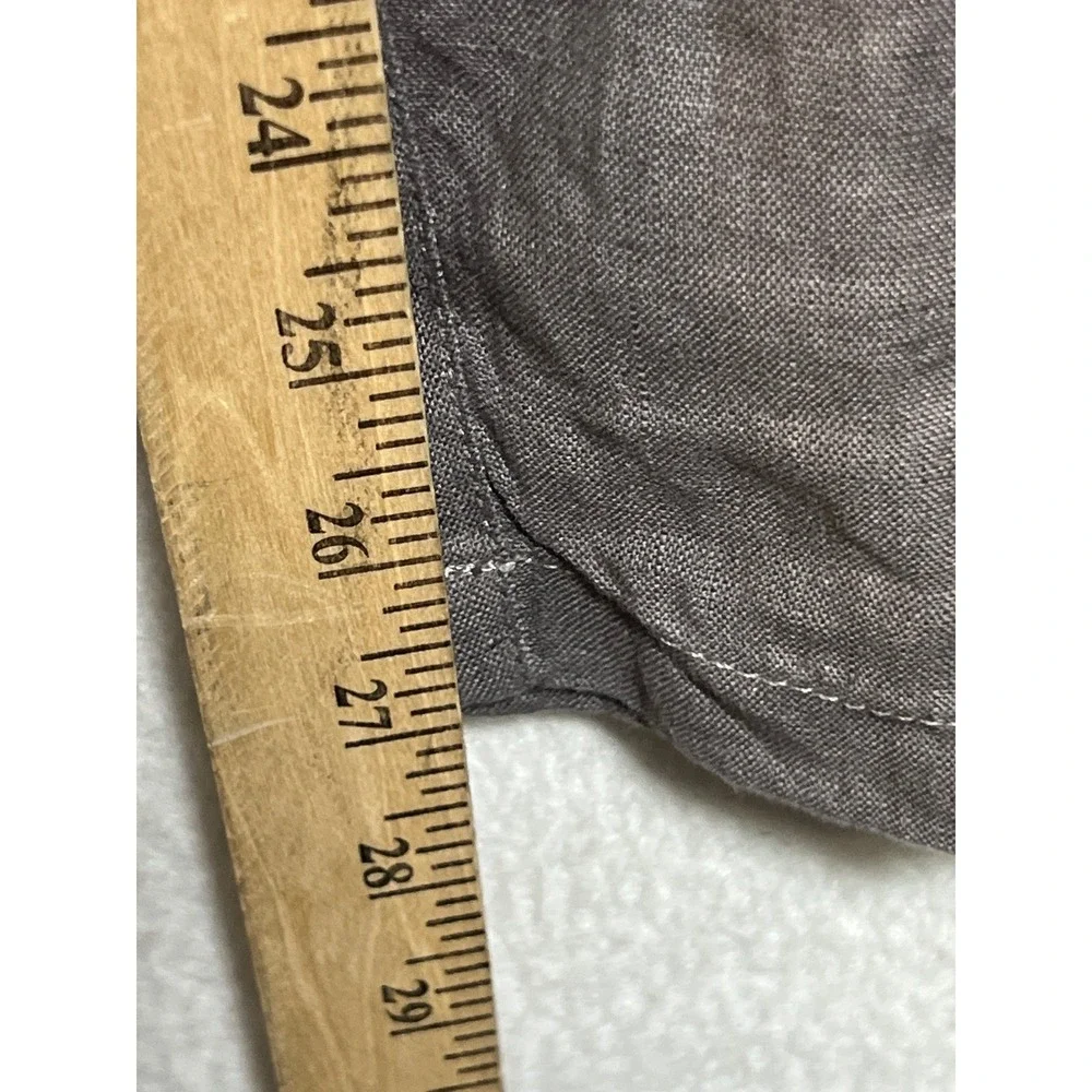 Cottonworld Mens 100% Linen Drawstring Trousers Grey Tapered Pants 32W
